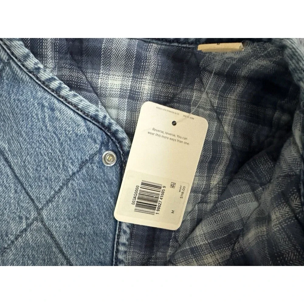 Levis NWT Lodi Liner Reversible Blanket Lined Chore Denim Coat Quilted M